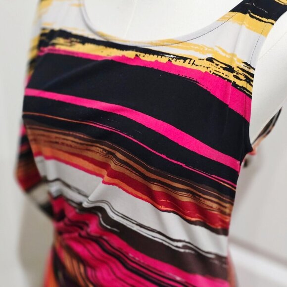Worthington ✦ Abstract Midi Dress ✦ Sleeveless Asymmetrical Stretch Knit NWT M - Picture 10 of 16